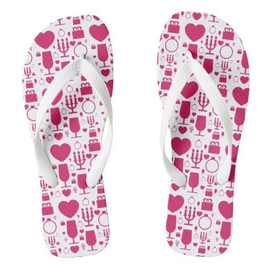 Valentijnsdag elementen patronen teenslippers (Voetbed)