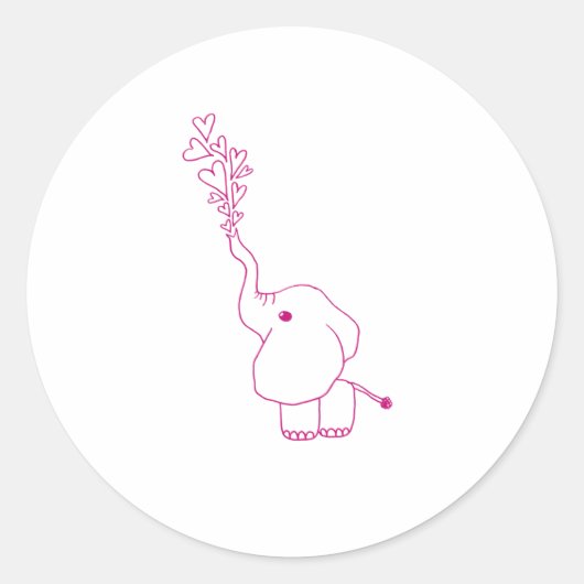 Valentijnsdag Elephant Sticker (Voorkant)