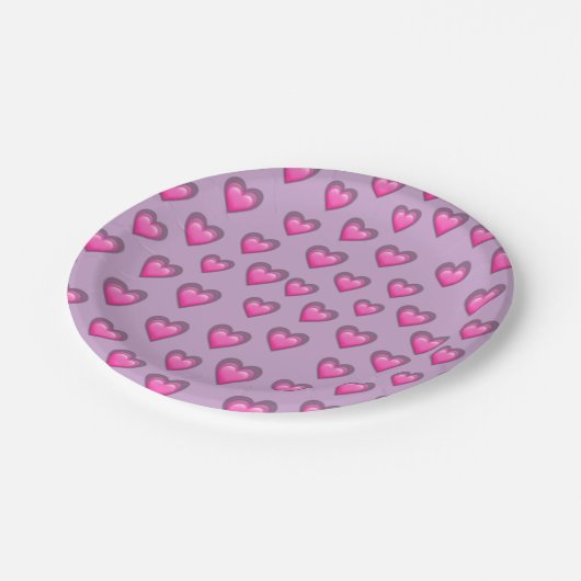 Valentijnsdag Emoji Papieren Bordje (Gekanteld)