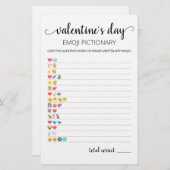 Valentijnsdag Emoji Pictionary game met Answers (Voorkant / Achterkant)