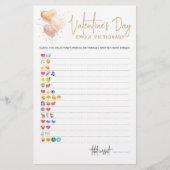 Valentijnsdag Emoji Pictionary game met Answers (Voorkant)