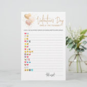 Valentijnsdag Emoji Pictionary game met Answers (Staand voorkant)