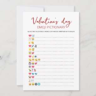Valentijnsdag Emoji Pictionary spelkaart Kaart