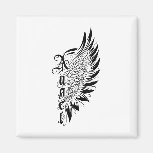 Valentijnsdag engel met vleugels Tattoo stijl Symb Magneet