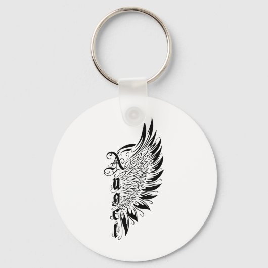 Valentijnsdag engel met vleugels Tattoo stijl Symb Sleutelhanger (Voorkant)