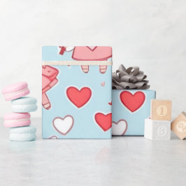 Valentijnsdag engelen & harten inpakpapier
