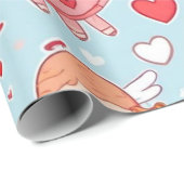 Valentijnsdag engelen & harten inpakpapier (Rol Hoek)