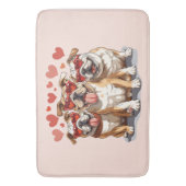 Valentijnsdag Engelse Bulldog Badmat (Voorkant Verticaal)