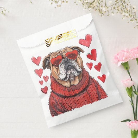 Valentijnsdag Engelse Bulldog Bedankzakje (Gezegeld)