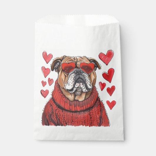 Valentijnsdag Engelse Bulldog Bedankzakje (Voorkant)