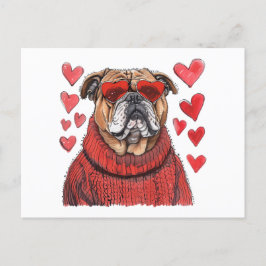 Valentijnsdag Engelse Bulldog Briefkaart