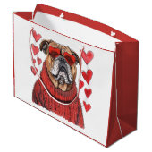 Valentijnsdag Engelse Bulldog Groot Cadeauzakje (Achterkant Gekanteld)