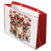 Valentijnsdag Engelse Bulldog Groot Cadeauzakje (Achterkant Gekanteld)
