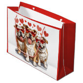 Valentijnsdag Engelse Bulldog Groot Cadeauzakje (Voorkant Gekanteld)