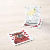 Valentijnsdag Engelse Bulldog Kartonnen Onderzetters (Insitu)