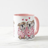 Valentijnsdag Engelse Bulldog Mok (Voorkant rechts)