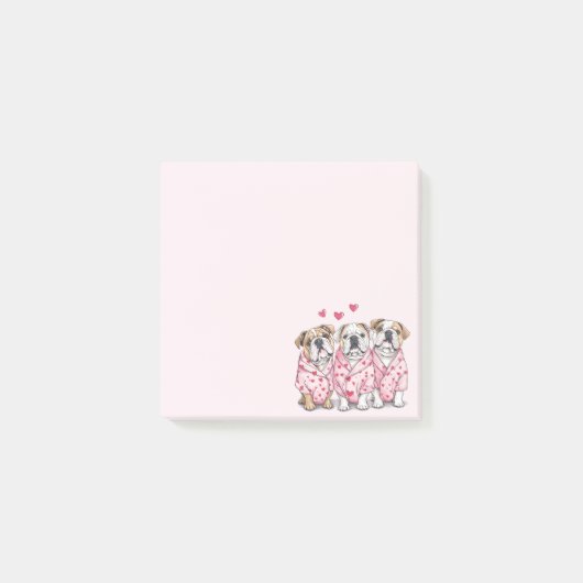 Valentijnsdag Engelse Bulldog Post-it® Notes (Voorkant)