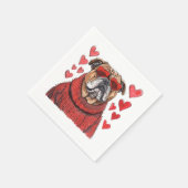 Valentijnsdag Engelse Bulldog Servet (Hoek)
