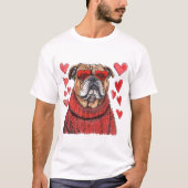 Valentijnsdag Engelse Bulldog T-shirt (Voorkant)