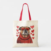 Valentijnsdag Engelse Bulldog Tote Bag (Achterkant)