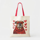 Valentijnsdag Engelse Bulldog Tote Bag (Voorkant)