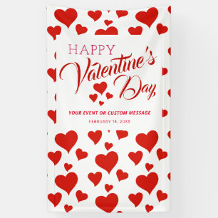 Valentijnsdag EVENT HAPPY RED HEARTS BANNER