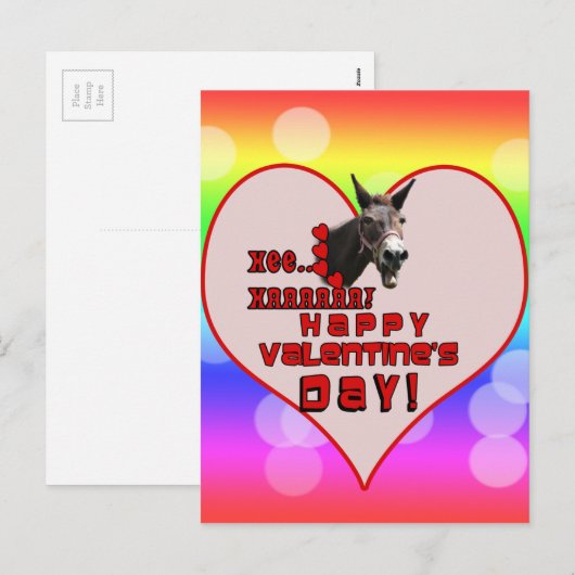 VALENTIJNSDAG EZEL HEE HAW! FEESTDAGENKAART