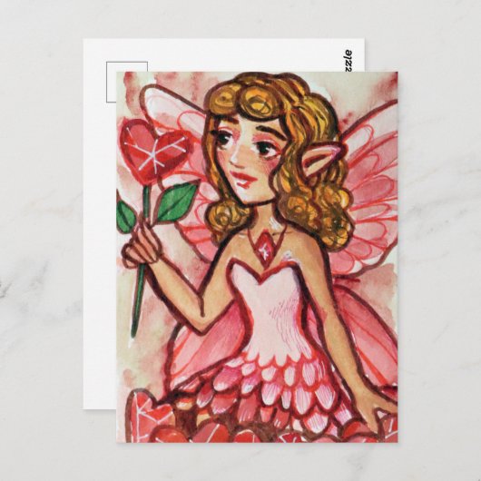Valentijnsdag Fairy Briefkaart (Voorkant / Achterkant)