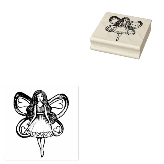 Valentijnsdag Fairy Love Rubberstempel (Gestempeld)