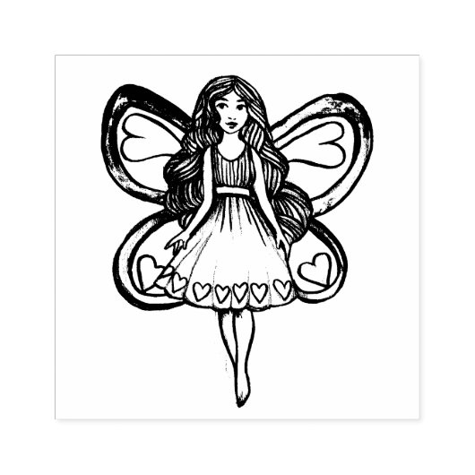 Valentijnsdag Fairy Love Rubberstempel (Afrduk)