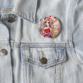 Valentijnsdag Fairy Pinback Button (In situ)