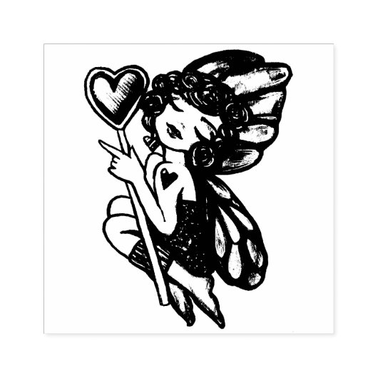 Valentijnsdag Fairy Rubberstempel (Afrduk)