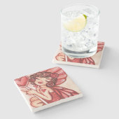 Valentijnsdag Fairy Stenen Onderzetter (Zijkant)