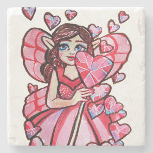 Valentijnsdag Fairy Stenen Onderzetter