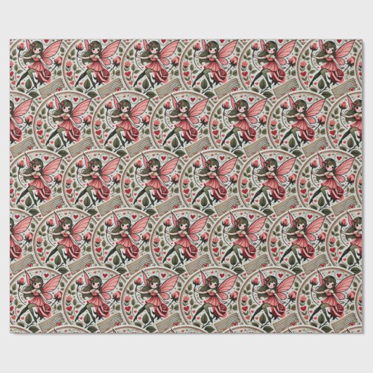 Valentijnsdag Fairy Valentijn Cadeaupapier (Vlak)