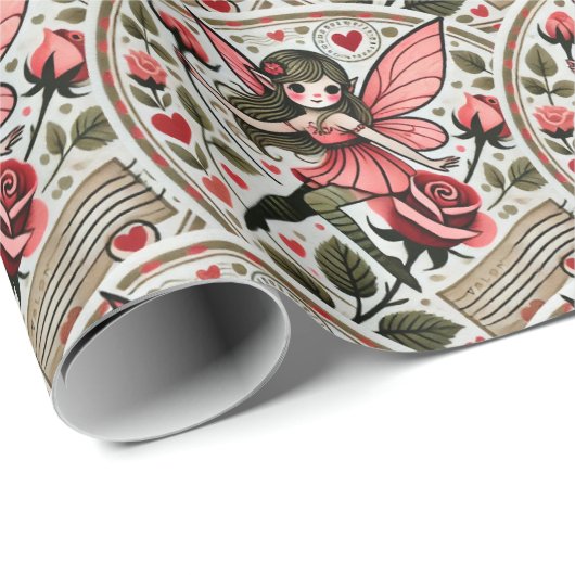 Valentijnsdag Fairy Valentijn Cadeaupapier (Rol Hoek)