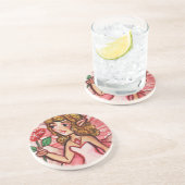 Valentijnsdag Fairy Zandsteen Onderzetter (Zijkant)