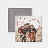 Valentijnsdag Familie Foto Hart Magneet (Voorkant / Achterkant)