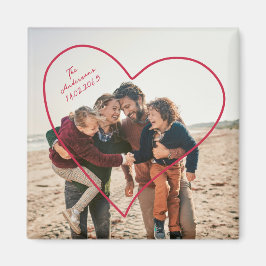 Valentijnsdag Familie Foto Hart Magneet