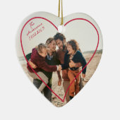 Valentijnsdag Familie Foto Hart Ornament (Rechts)