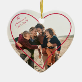 Valentijnsdag Familie Foto Hart Ornament
