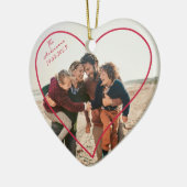Valentijnsdag Familie Foto Hart Ornament (Links)