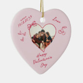 Valentijnsdag Familie Foto Hart Ornament (Rechts)