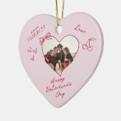 Valentijnsdag Familie Foto Hart Ornament (Links)