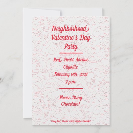 Valentijnsdag Fancy rode harten gepersonaliseerd Kaart (Achterkant)
