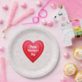 Valentijnsdag Fancy rode harten gepersonaliseerd Papieren Bordje (Feest)