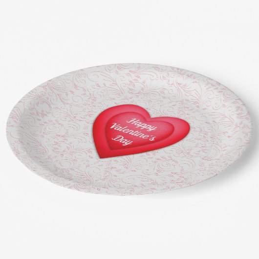 Valentijnsdag Fancy rode harten gepersonaliseerd Papieren Bordje (Gekanteld)
