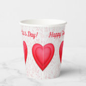 Valentijnsdag Fancy Rode Harten Papieren Bekers (Rechts)