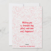 Valentijnsdag Fancy Rode Harten Persoonlijke Kaart (Achterkant)