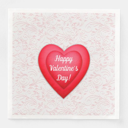 Valentijnsdag Fancy Rode Harten Servet (Voorkant)